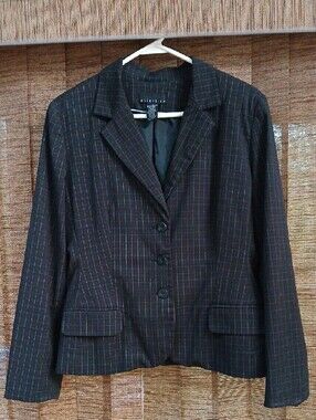 attention Black Pinstripe Tailored Blazer